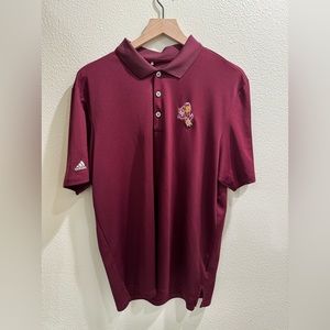 Adidas Arizona State University Maroon Polo Sparky ASU L